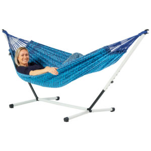 Hammock Tones of Aqua with metal stand