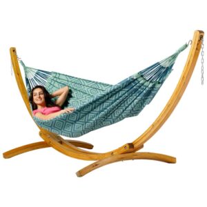 Hammock Tones of Basil with wooden stand