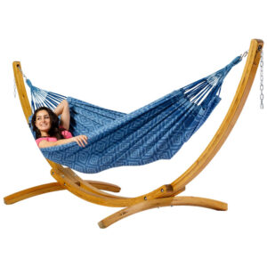 Hammock Tones of Blueberry with wooden stand