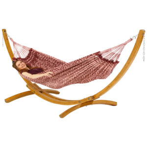 Hammock Tones of Eggplant with wooden stand