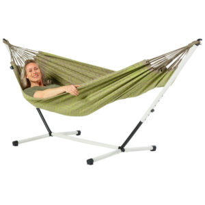 Hammock Tones of Olive with metal stand