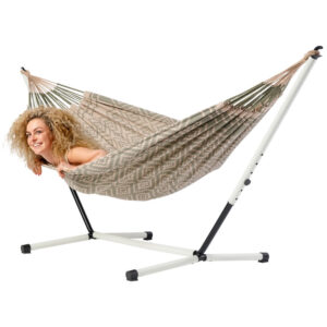 Hammock Tones of Poppyseed with metal stand